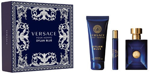 SET VERSACE DYLAN BLUE PF 3PC 3.4oz