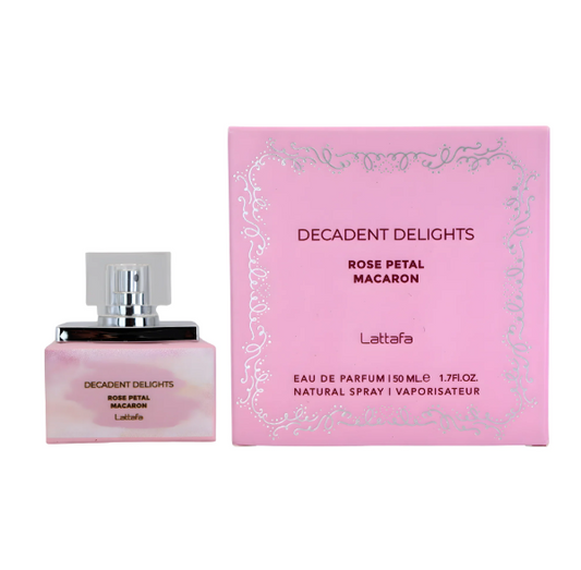 LATTAFA DECADENT DELIGHTS ROSE PETAL MACARON 50ML